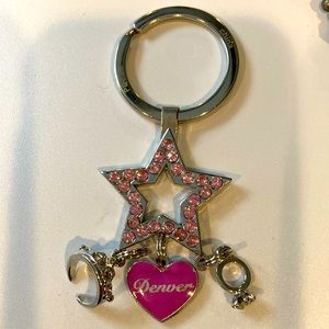 Denver Fashion Star Key Ring with crystal Star and Charms